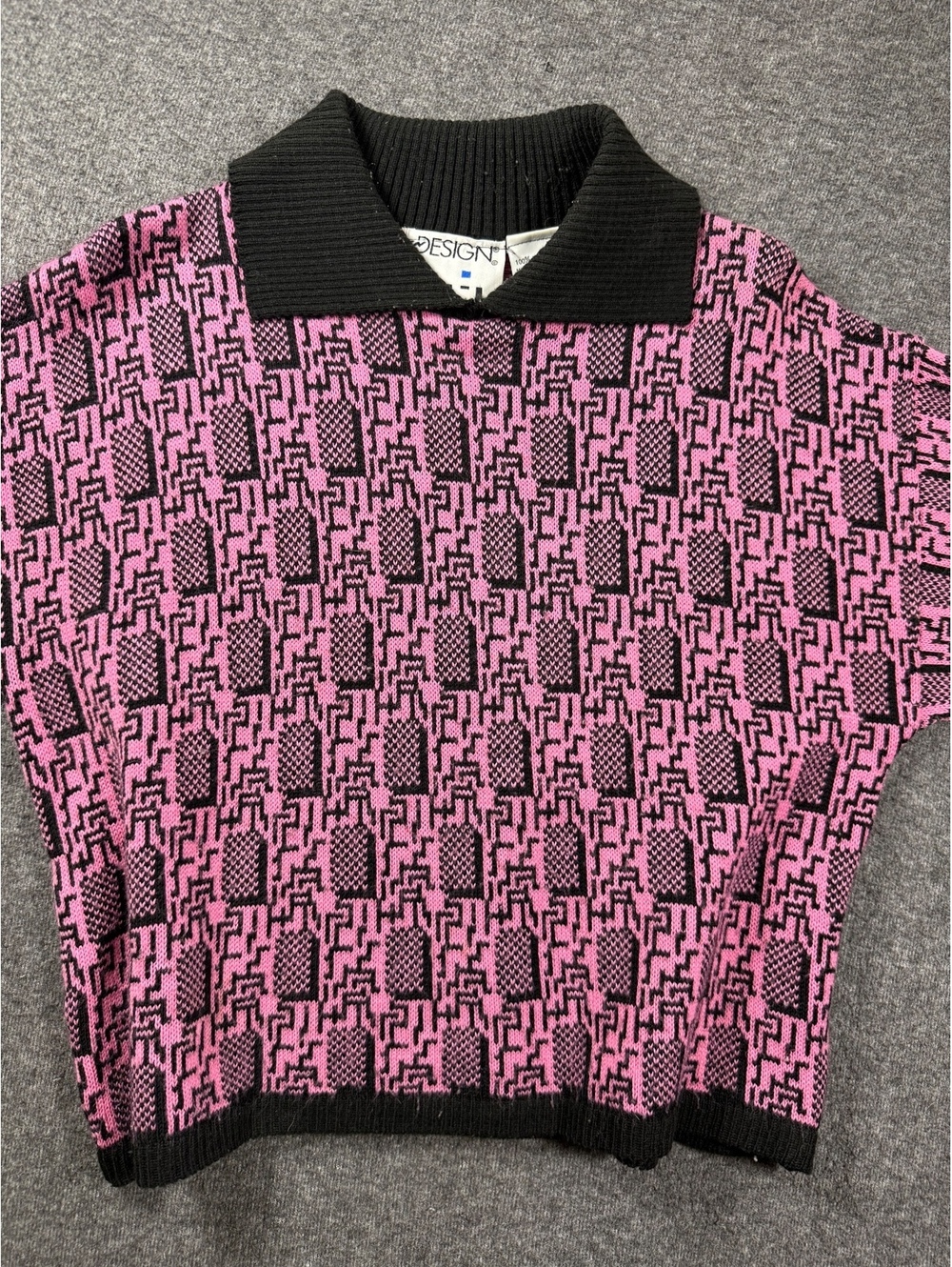 Vintage Pink & Black Sweater
